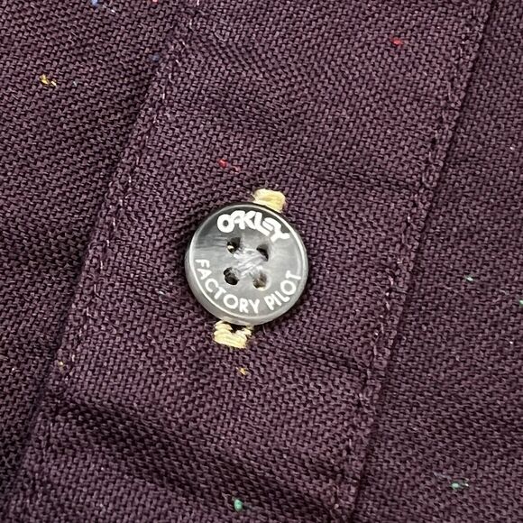 Oakley Shirt Mens XL Purple Splatter Paint Factory Pilot Button Up Lng Sleve NEW - Picture 11 of 13